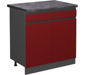 Vicco mueble bajo de cocina r-line, rojo, 80 cm , et antracita