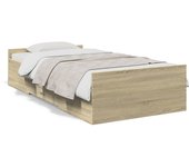 Maison exclusive - cama con cajones madera ingeniería roble sonoma 90x200 cm