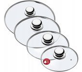 Kadax tapa de cristal para cacerolas, juego 20/24/26/28 cm