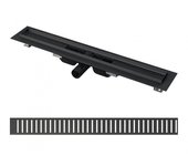 Alca canaleta de ducha + rejilla, negro 950 (alcasetblack2)
