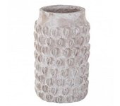 Jarron cemento labrado gris topo 31x31x46