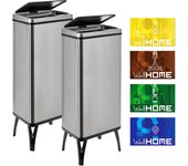 Cubo de basura 60l con imanes pack 2 contenedores gris