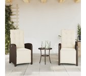 Maison exclusive - sillones reclinables jardín y reposapiés 2 uds ratán pe marrón