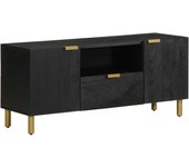 Mueble tv | mueble de salón | mesa de tv madera de ingeniería negro 105x33x46 cm cfw98956