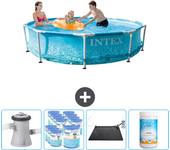 Paquete de piscina - intex - alrededor - 305x305x76 cm + accesorios cb92