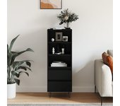 Aparador alto | aparador de comedor | armario de cocina madera contrachapada negro 40x36x110 cm cfw88324