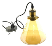 Lámpara de techo colgante e27 vintage tulipa cristal dorado