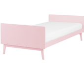 Beliani cama con somier de madera rosa pastel 90 x 200 cm bonnac