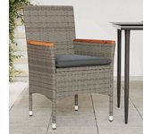 Vidaxl sillones de jardín con cojines 2 uds ratán sintético gris