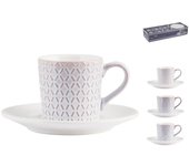 H&h nuevo juego de café 6 en gres/gres lilian con platillo cc80
