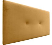Dhome cabecero de terciopelo liso con botones alta gama moderno cabezal tapizado cama lujo dormitorio acolchado (mostaza, 105x50cm)