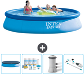 Paquete de piscina - intex - alrededor - 396x396x84 cm + accesorios cb5