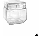 Tarro la mediterránea cuadrado vidrio 800 ml 11 x 11 x 11 cm (12 unidades)