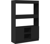 Aparador alto | aparador de comedor | armario de cocina madera de ingeniería negro 92x33x140 cm cfw58343