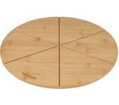 Fackelmann tagliere per pizza in legno rotondo 32 cm – in bambù rinnovabile – scanalature per pezzi di pizza perfettamente uguali – tagliere pe