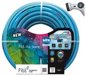 Kit manguera de riego jardín nts jeans 15 mm 25 metros con nueva lanza | antitorsión con 6 capas | riego profesional