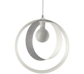 Lumicom | nucleo lámpara pendiente, 1x e27, max 42w, metal, blanco mate/hoja de plata, d.40cm