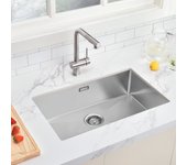 Fregadero inox 1 bandeja 70*44*19cm,fregadero cocina 1 bandeja acero inoxidable cepillado con 2 agujeros montaje,fregadero empotrable /flor/sous-plan