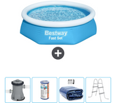 Paquete de piscina - bestway - alrededor - 244x244x61 cm + accesorios cb59