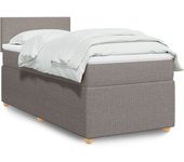Somier de láminas con colchón taupe 90x200 cm tela