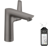 Hansgrohe mezclador de lavabo talis e 150 con extraíble y desagüe cromo cepillado negro + limpiador briochin