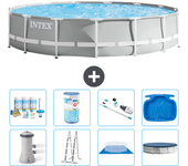 Paquete de piscina - intex - alrededor - 457x457x107 cm + accesorios a2264