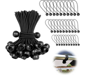 50 piezas de cuerda elástica de 150 mm para lonas, camping, tiendas de campaña, y cortinas.