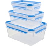 Tefal k3028912 masterseal fresh juego de 3 recipientes de plástico para almacenar alimentos, sin bpa, herméticos, 30 años de garantía