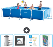 Paquete de piscina - intex - rectángulo - 450x220x84 cm + accesorios cb131