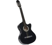 Guitarra clásica occidental con ecualizador y 6 cuerdas negro