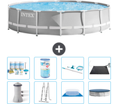Paquete de piscina - intex - alrededor - 427x427x107 cm + accesorios a2223