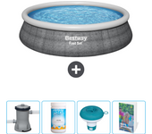 Paquete de piscina - bestway - alrededor - 457x457x84 cm + accesorios cb67