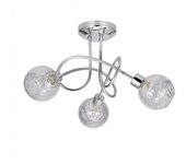 Plafon rolo cromo con tulipa de cristal 3l de alemar
