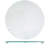 6x platos redondos de vidrio transparente cm22, marca h&h