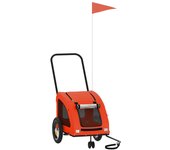 Remolque de bicicleta mascotas hierro tela oxford naranja gris cfw17096