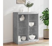 Aparador | aparador de comedor | armario de cocina con luces led gris hormigón 81x37x100 cm cfw77341