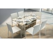 Consola extensible lavanda, mesa de comedor con apertura para libros, consola multiusos extensible, 100% made in italy, 120x70h75 cm, vintage