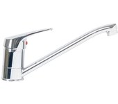 Grifo cromado monomando para fregadero- grifo ideal para lavabo y cocina - grifo mezclador agua fría y caliente - alto 9,5 cm x profundo 28 cm