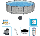 Paquete de piscina - bestway - alrededor - 549x549x122 cm + accesorios cb30