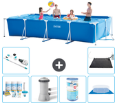 Paquete de piscina - intex - rectángulo - 450x220x84 cm + accesorios a303