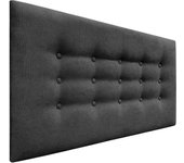 Dhome cabecero de tela acualine con 3 hileras de botones cabezal tapizado cama lujo (negro, 105cm)
