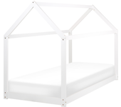 Beliani cama con dosel de madera de pino blanca 90 x 200 cm tosse