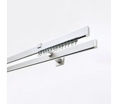 270 cm -doble riel de cortina, plateado claro, para la pared