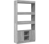 Aparador alto | aparador de comedor | armario de cocina madera de ingeniería gris sonoma 92x33x180 cm cfw84407