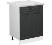 Vicco mueble bajo de cocina r-line, antracita casa de campo, 60 cm con cajón, et mármol