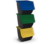 Tienda eurasia® cubo de basura para reciclaje, pack 3 cubos de basura de cocina para reciclar apliables, 36l