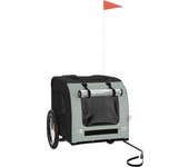 Remolque de bicicleta mascotas hierro tela oxford gris negro cfw43043
