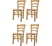 Tommychairs - set 4 sillas cocina savoie en madera de haya color roble y asiento en madera