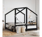 Maison exclusive - estructura de cama para niños madera de pino negro 80x160 cm