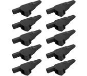 10 pinzas de prueba tipo banana j.60032, pinzas de prueba eléctricas completamente cerradas con conector de 4 mm para instrumentos electrónicos (negro